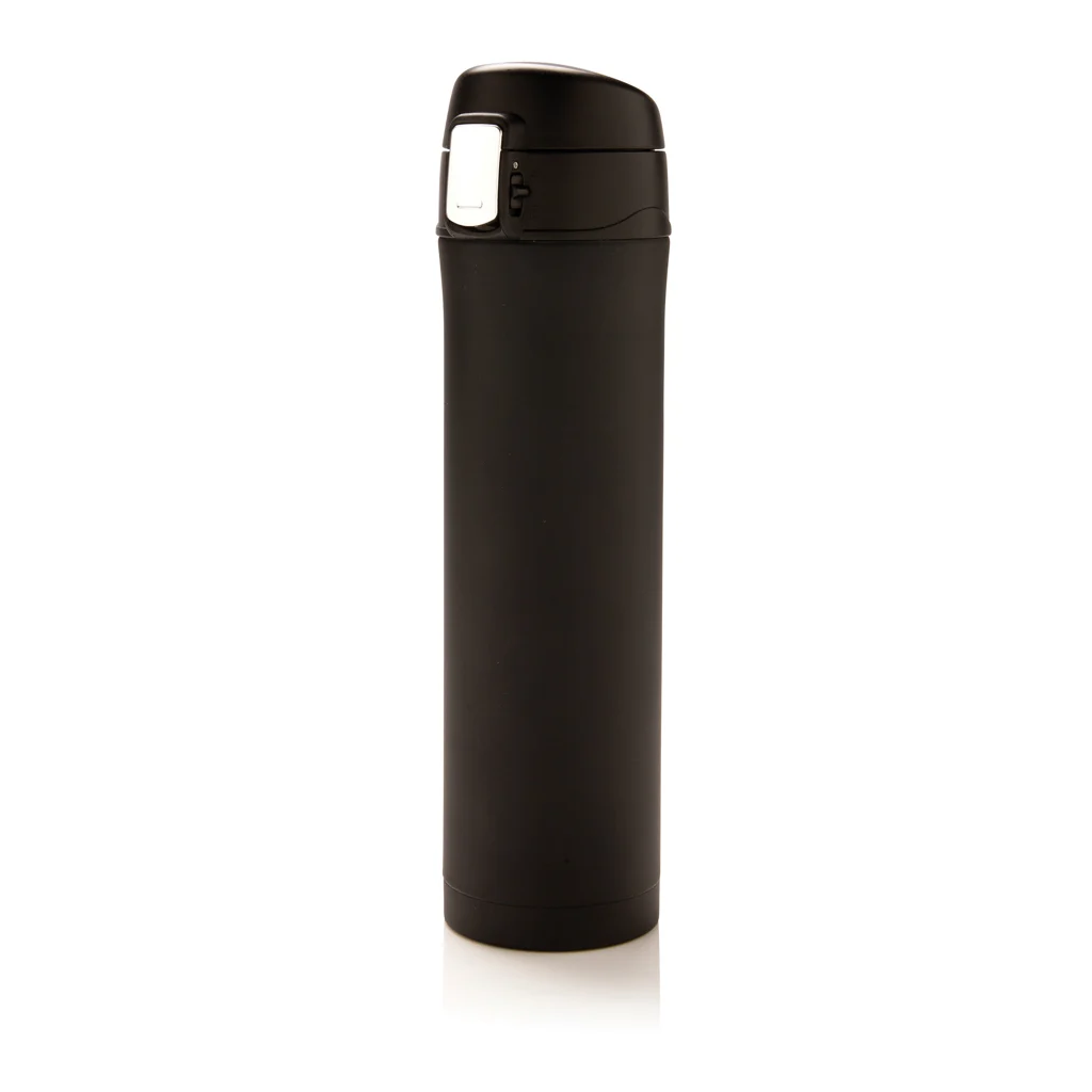 RCS gerecycled roestvrijstalen easy lock thermosfles zwart