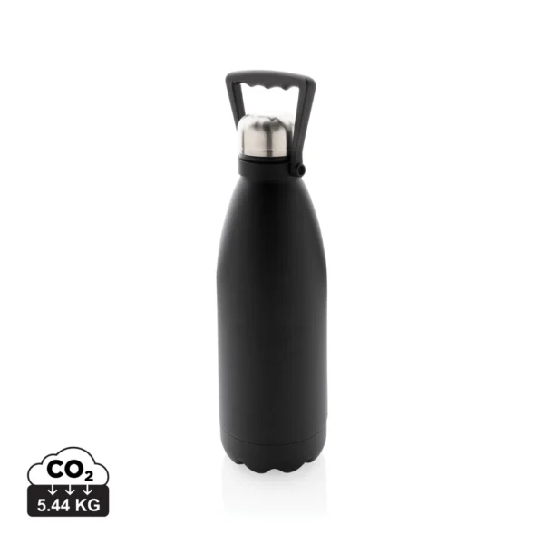 RCS gerecycled roestvrijstalen grote vacuümfles 1,5L zwart
