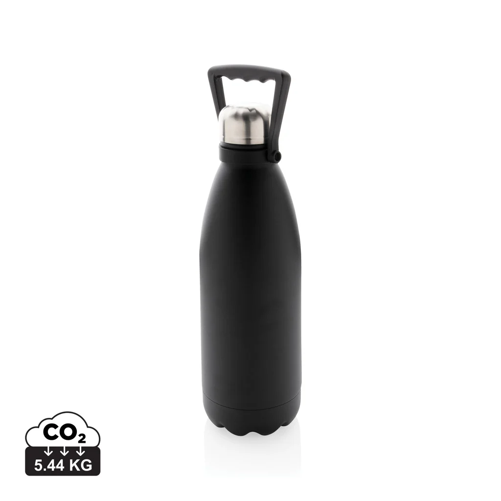 RCS gerecycled roestvrijstalen grote vacuümfles 1,5L zwart