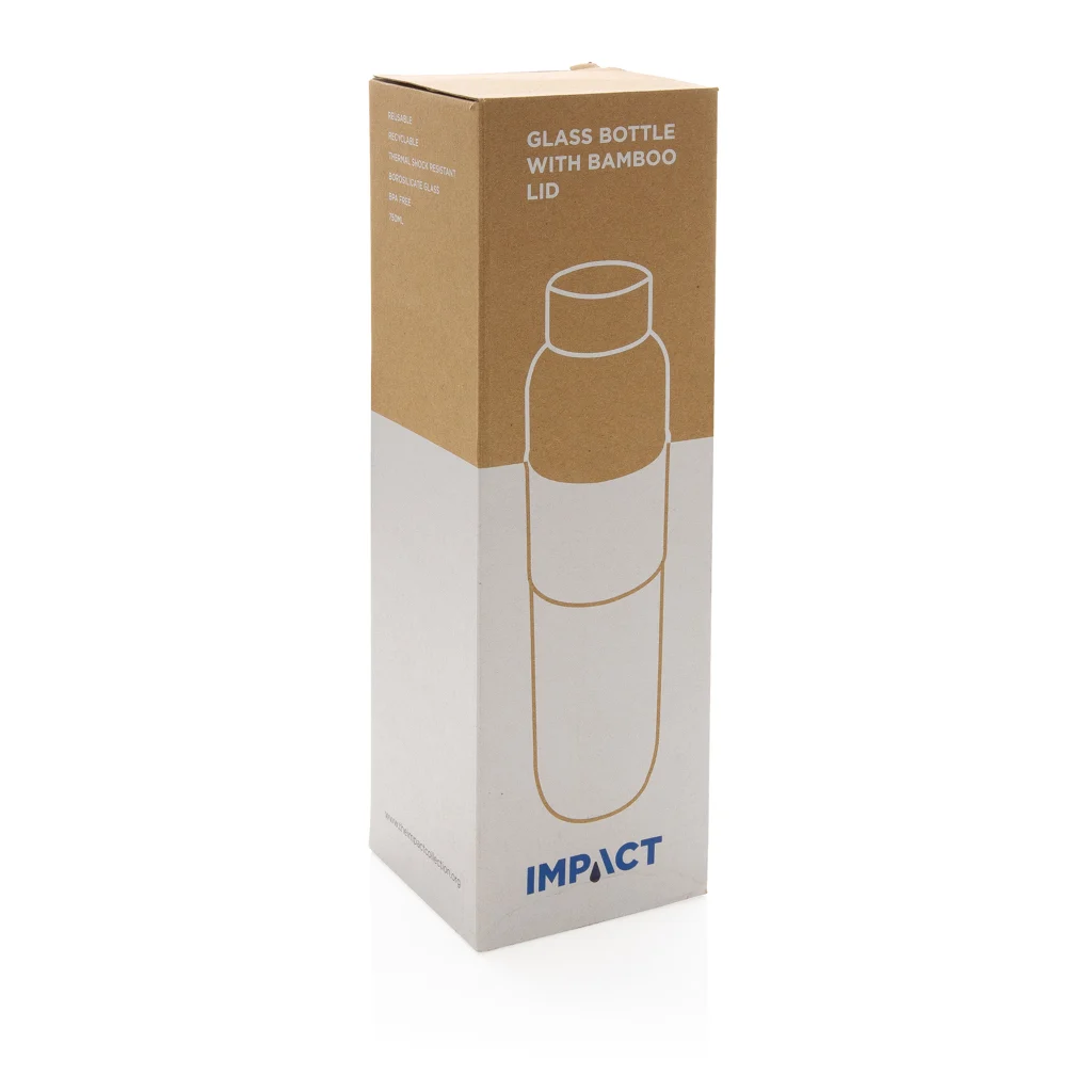 Impact borosilicaat glazen fles met bamboe deksel