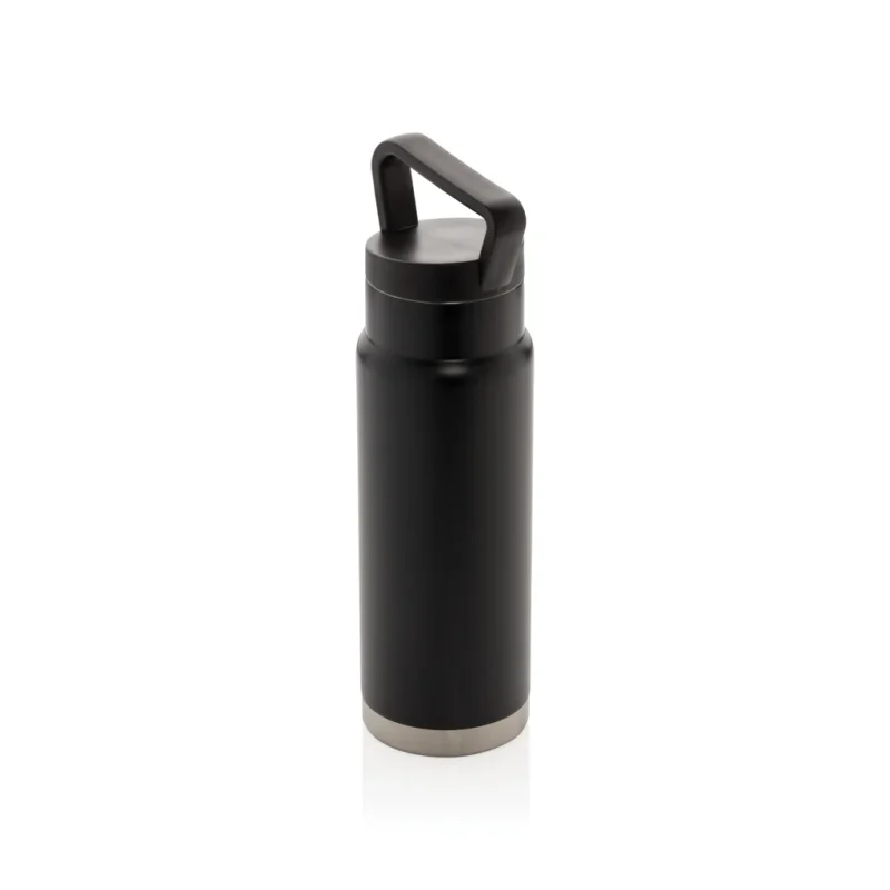 Lekvrije vacuümfles on-the-go met handvat zwart