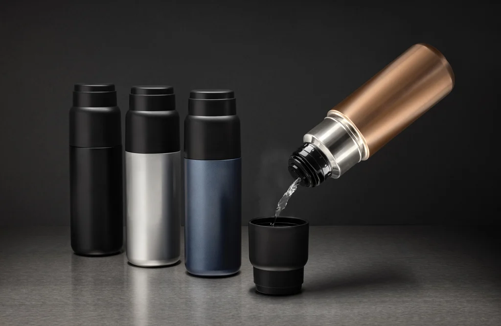 Thermocup RCS recycled geisoleerde fles met beker 500ml