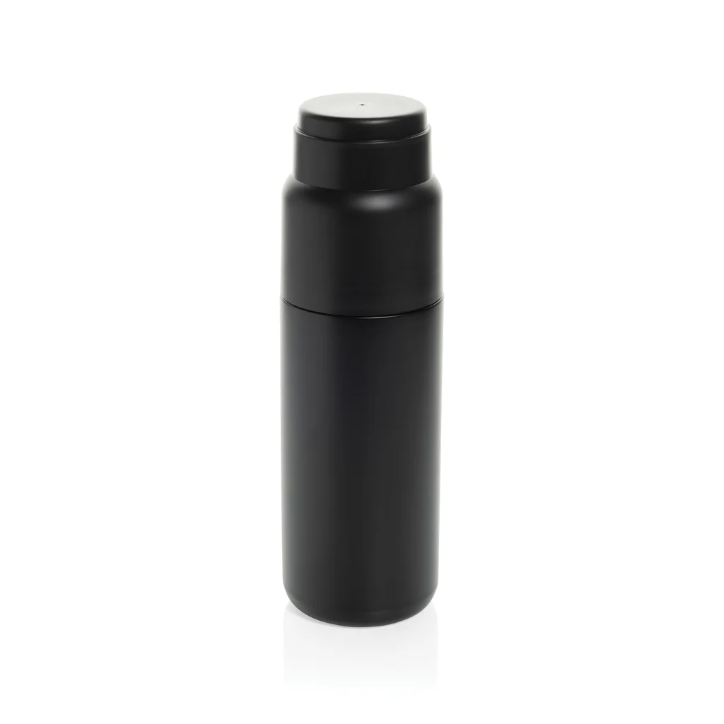 Thermocup RCS recycled geisoleerde fles met beker 500ml zwart