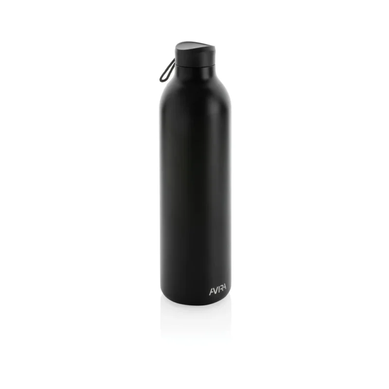 Avira Avior RCS gerecycled roestvrijstalen fles 1L zwart