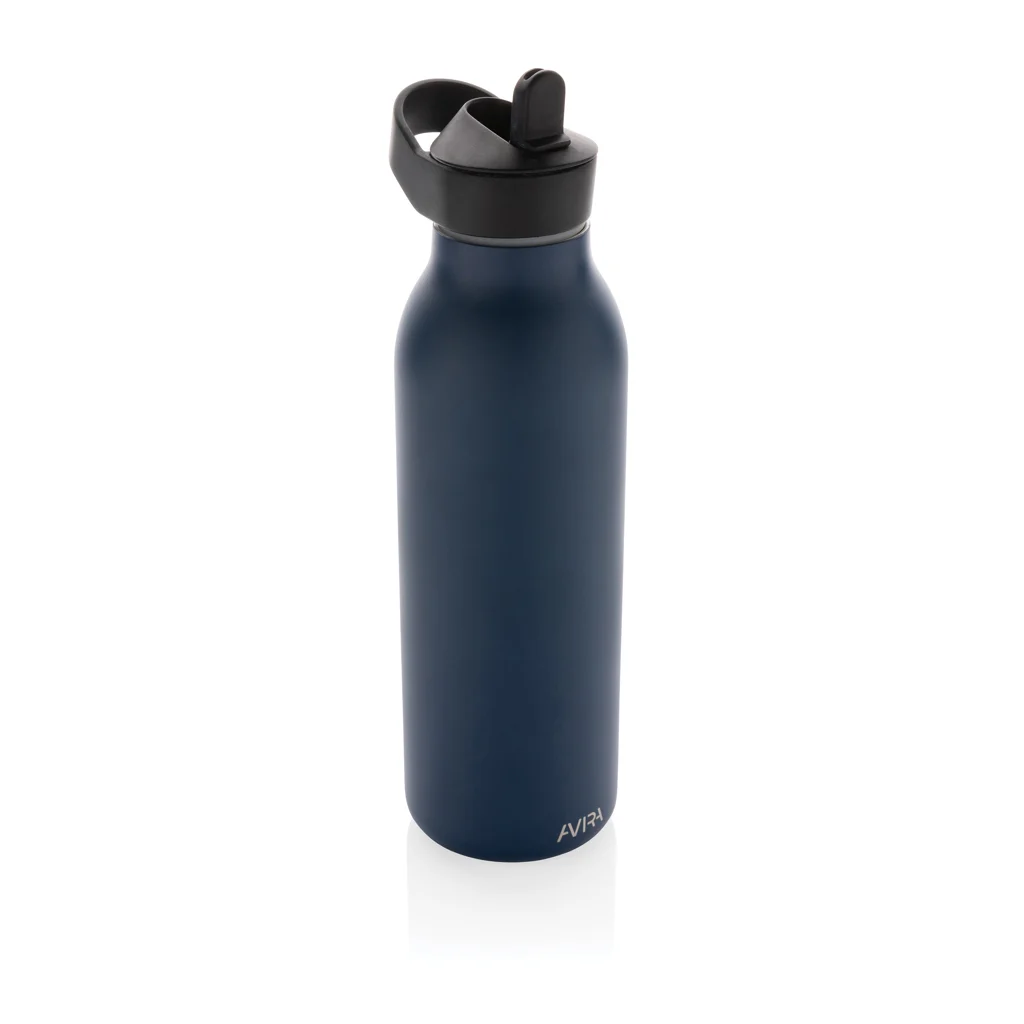 Avira Ara RCS recycled staal fliptop water fles 500ML donkerblauw