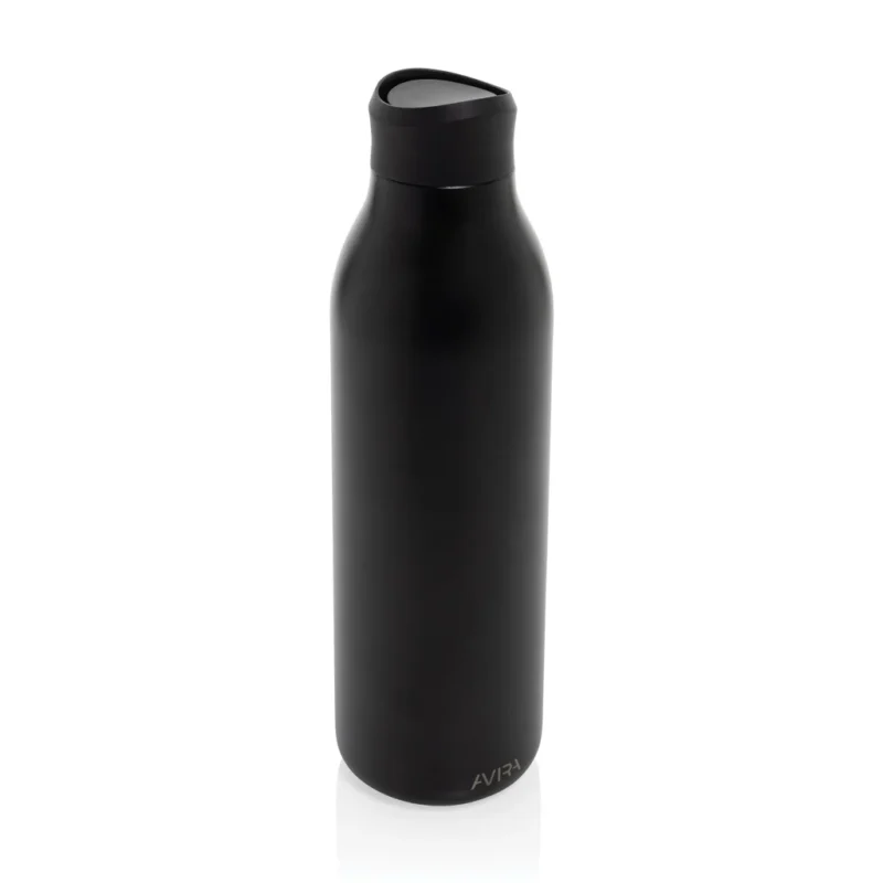 Avira Alok RCS recycled staal 360 waterfles 600ML zwart