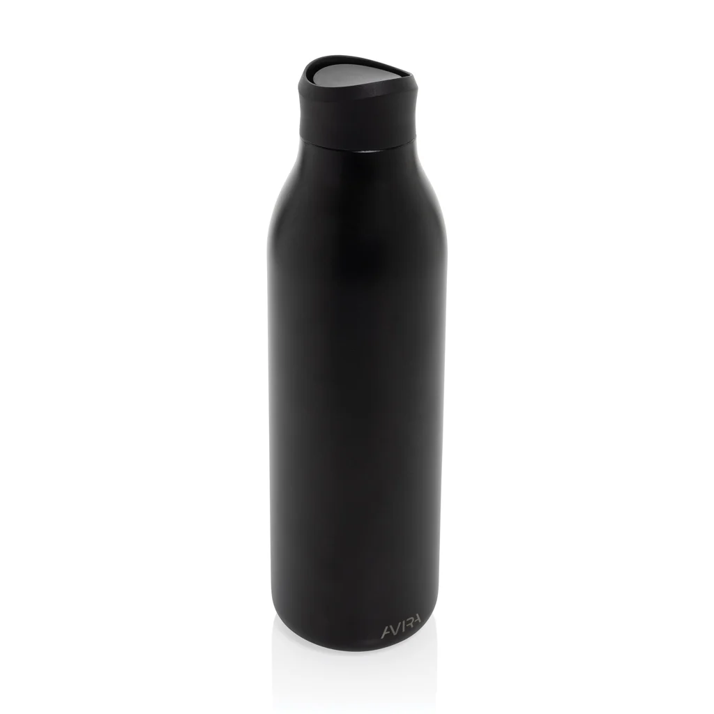 Avira Alok RCS recycled staal 360 waterfles 600ML zwart