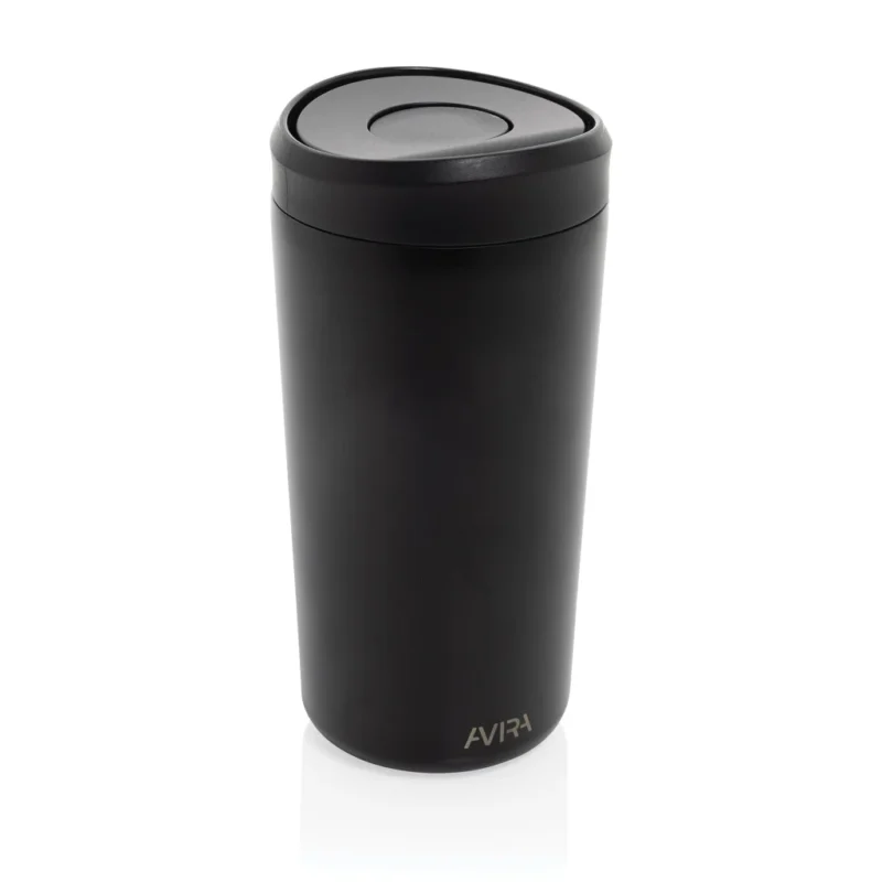 Avira Alix RCS recycled staal klik beker 400ML zwart