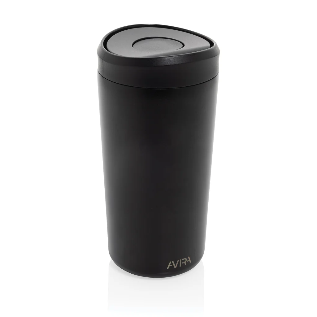 Avira Alix RCS recycled staal klik beker 400ML zwart