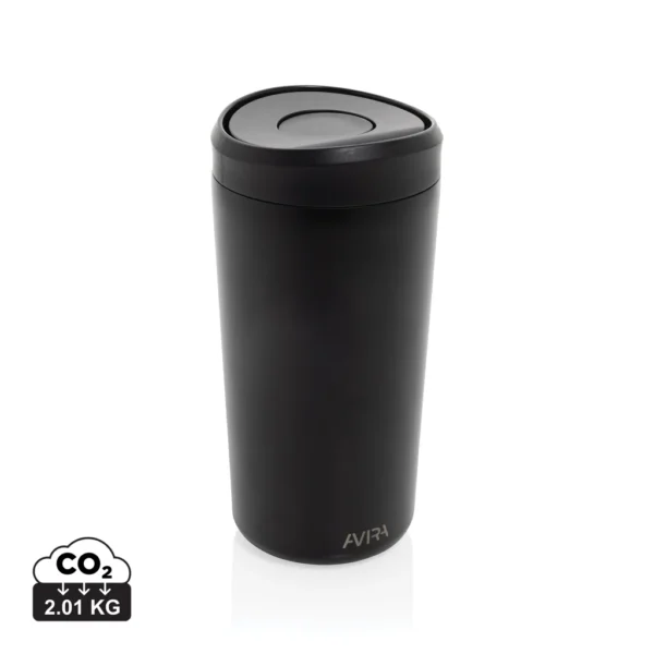 Avira Alix RCS recycled staal klik beker 400ML zwart