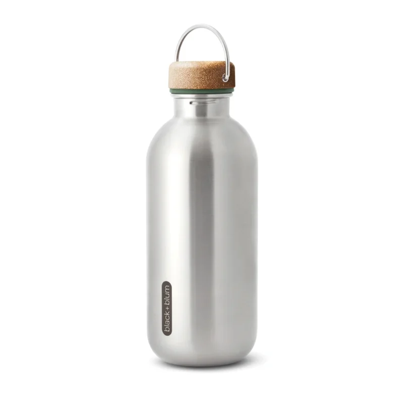 Black+Blum Stalen Water Fles 600ml olijfgroen