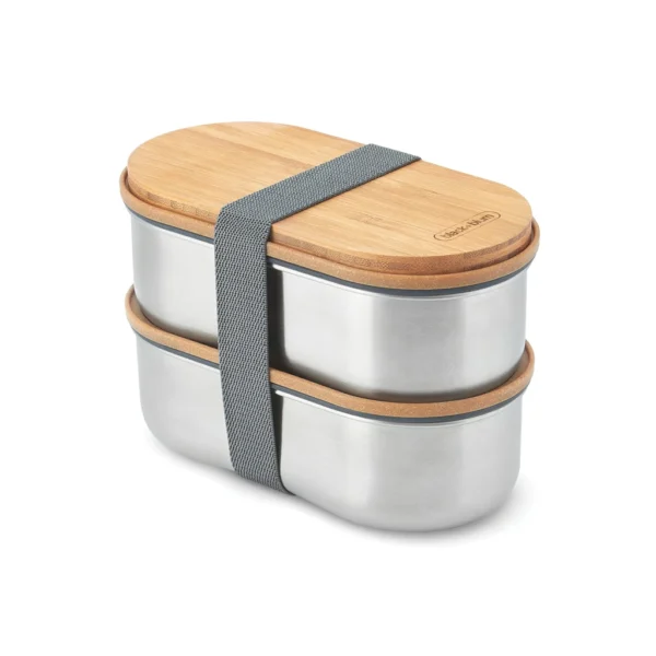 Black+Blum Stainless Steel Dubbele Bento Box grijs