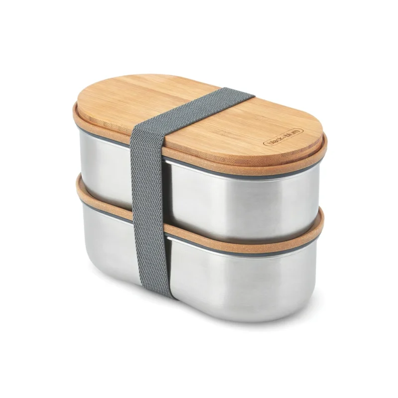 Black+Blum Stainless Steel Dubbele Bento Box grijs