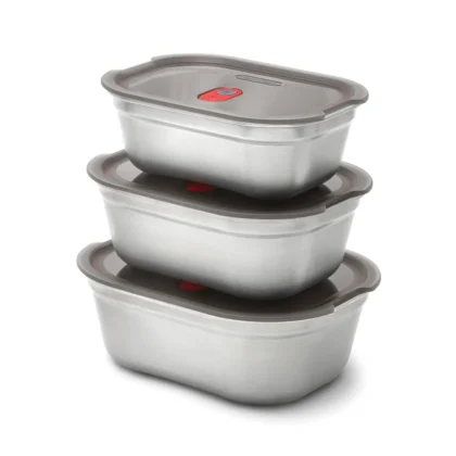 Black+Blum Mealprep Box Set 3 stuks Klein, Middel, Groot grijs