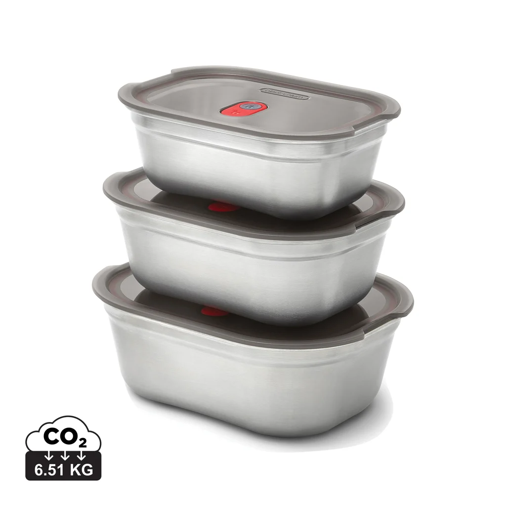 Black+Blum Mealprep Box Set 3 stuks Klein, Middel, Groot grijs