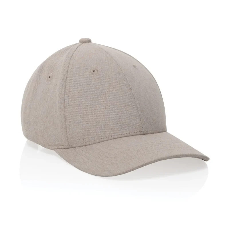 Milo AWARE™ recycled heather 6 paneel cap 200gr gebroken wit