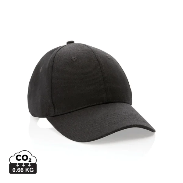 Impact AWARE™ 6 panel 280gr gerecycled katoenen cap zwart