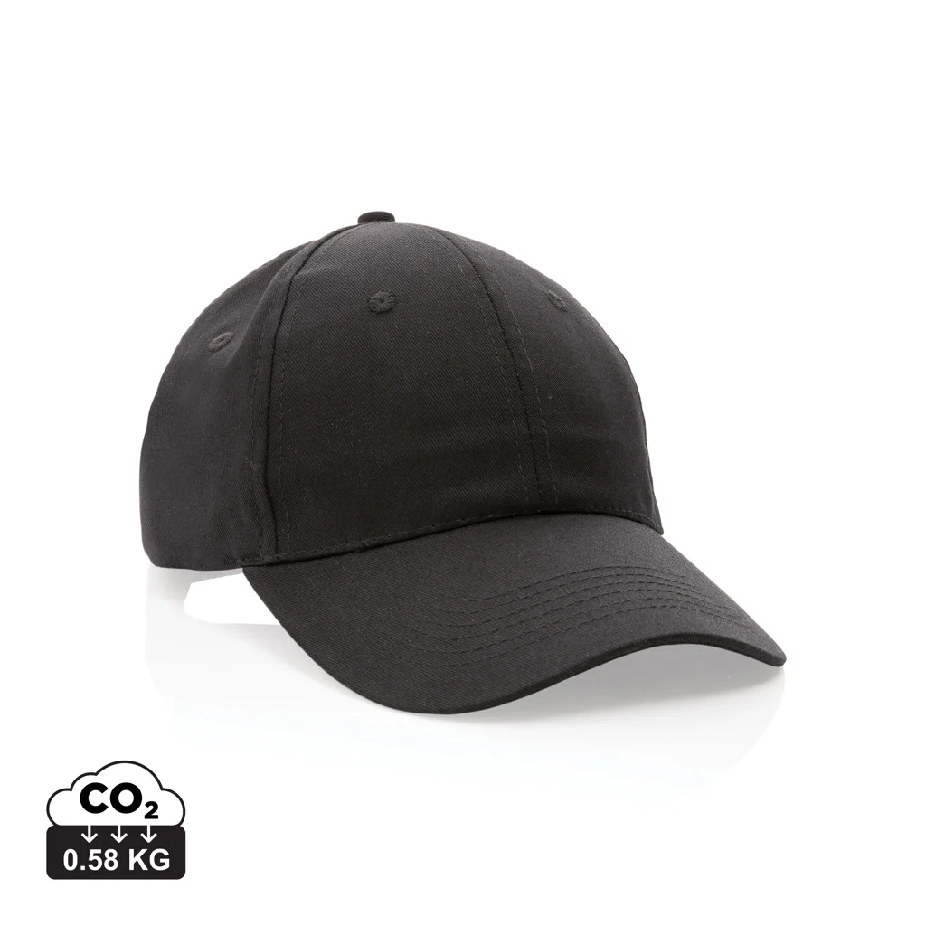 Impact AWARE™ 6 panel 190gr gerecycled katoenen cap zwart