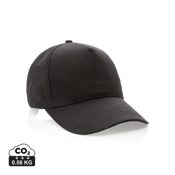 Impact AWARE™ 5 panel 190gr gerecycled katoenen cap zwart