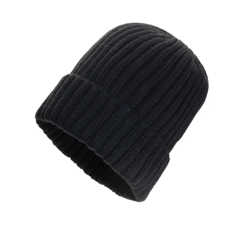 Kennedi AWARE™ Polylana®beanie met brede rib zwart