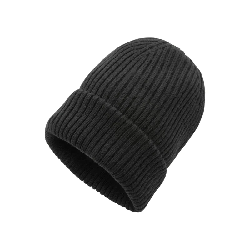Impact AWARE™ Polylana® dubbel gebreide beanie zwart