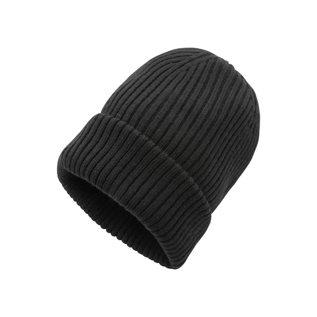 Impact AWARE™ Polylana® dubbel gebreide beanie zwart