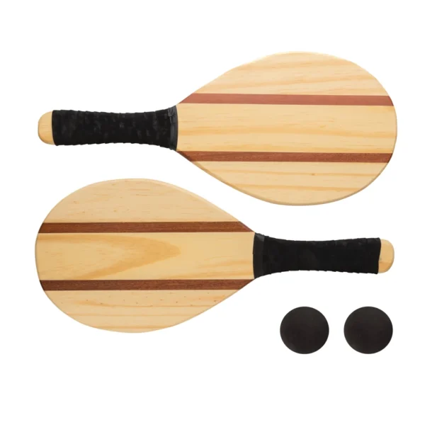Houten frescobol tennis set bruin