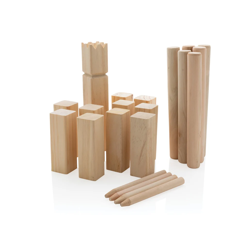 Houten kubb set bruin