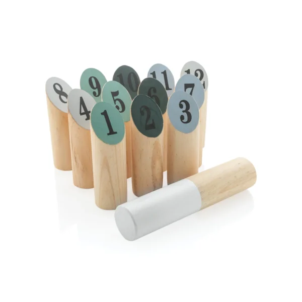 Houten werp set bruin