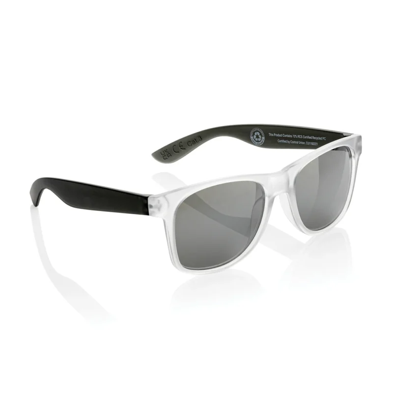 Gleam RCS zonnebril met gerecycled PC spiegelglas zwart, wit