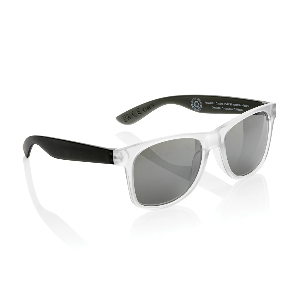 Gleam RCS zonnebril met gerecycled PC spiegelglas zwart, wit