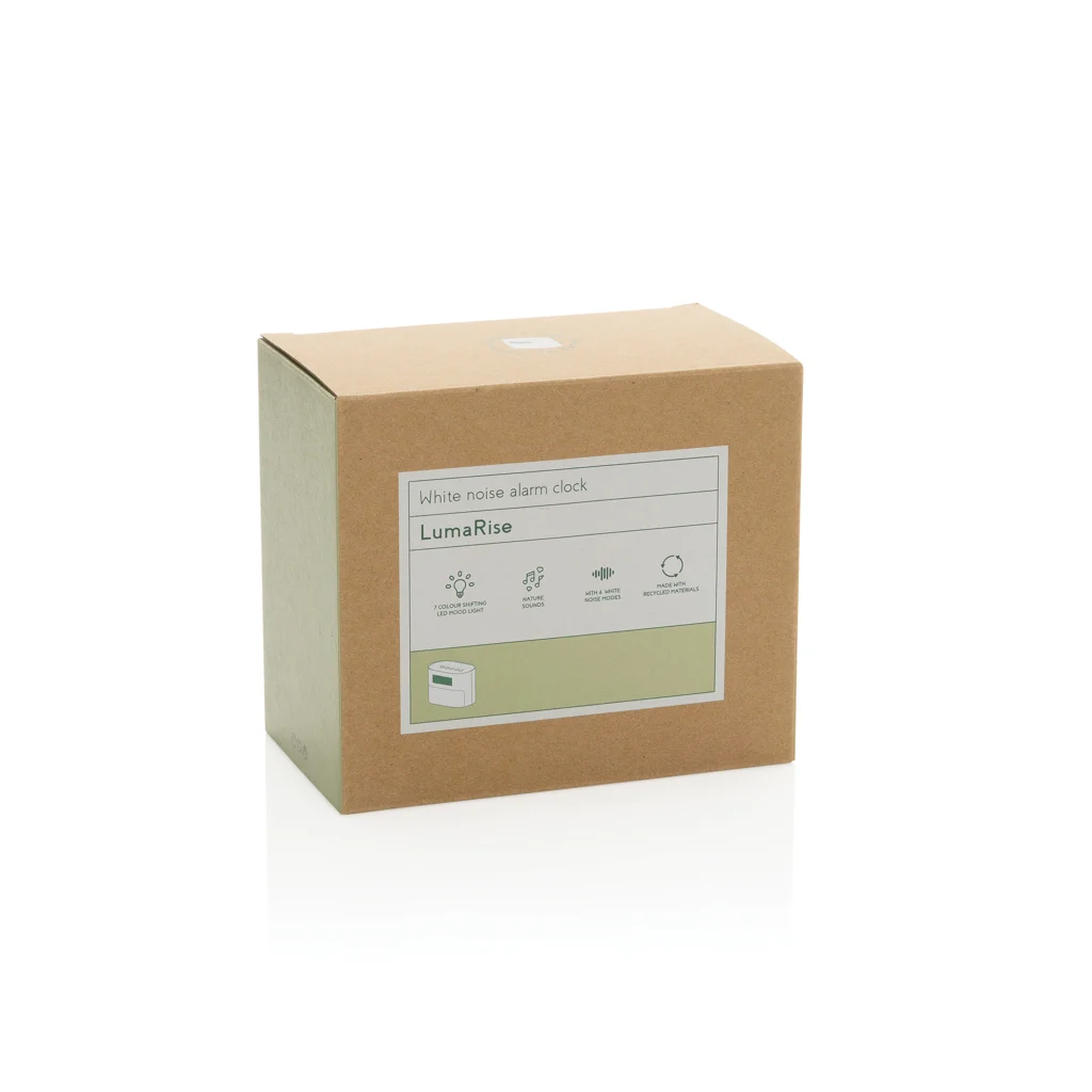 LumaRise RCS gerecycled plastic wekker met witte ruis