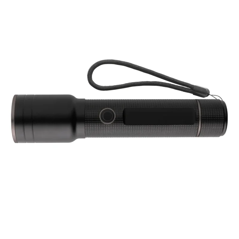 RCS gerecycled aluminium heavy duty USB-oplaadbare zaklamp zwart