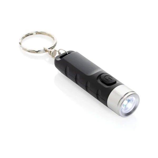 Globix RCS gerecycled plastic USB oplaadbare zaklamp zwart