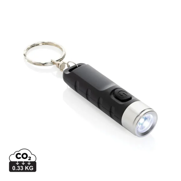 Globix RCS gerecycled plastic USB oplaadbare zaklamp zwart