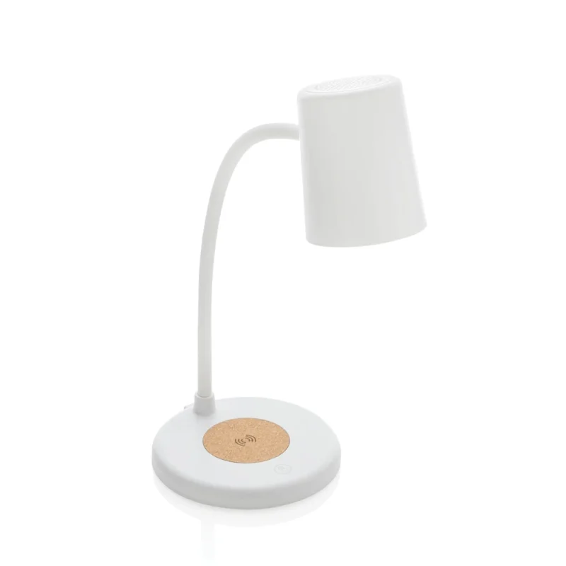 Zenara RCS 15W draadloze bureaulamp van gerecycled plastic wit