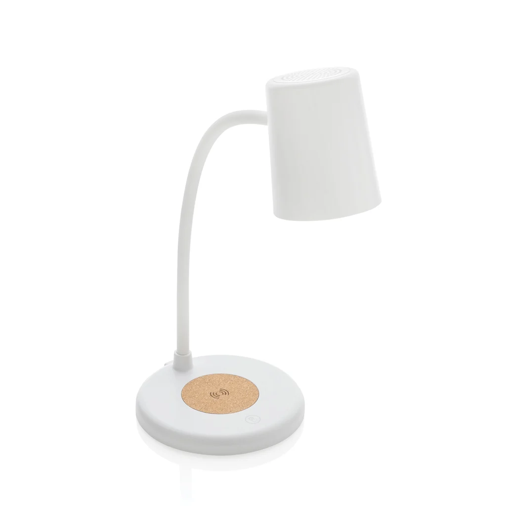 Zenara RCS 15W draadloze bureaulamp van gerecycled plastic wit