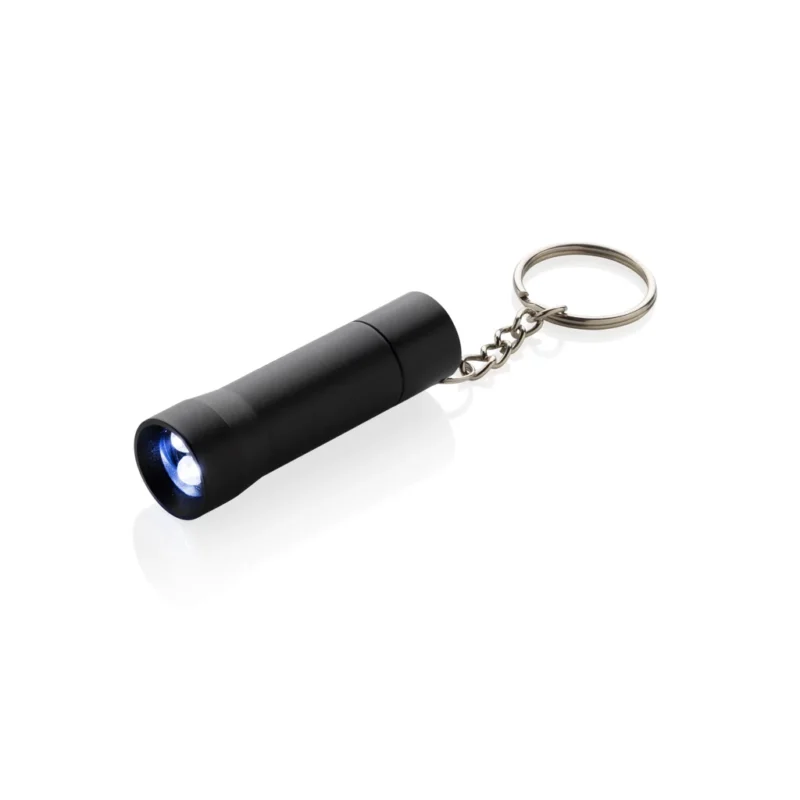Flash RCS gerecycled aluminium sleutelhanger zaklamp zwart