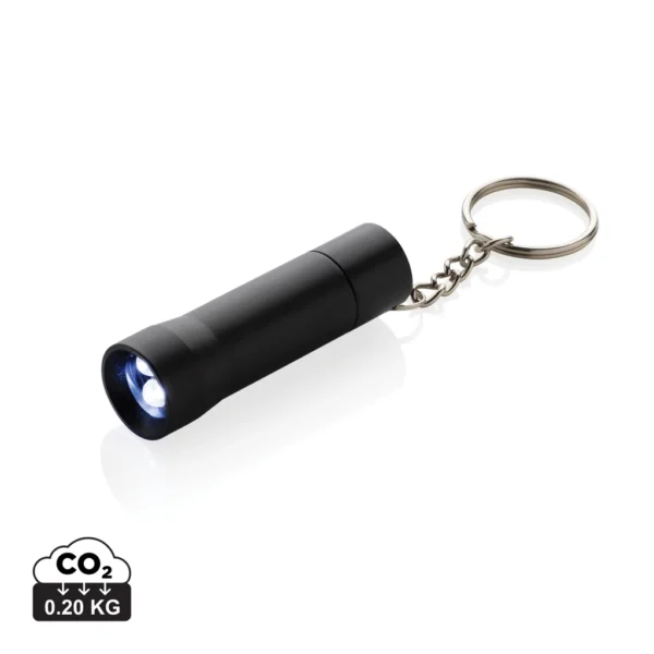 Flash RCS gerecycled aluminium sleutelhanger zaklamp zwart