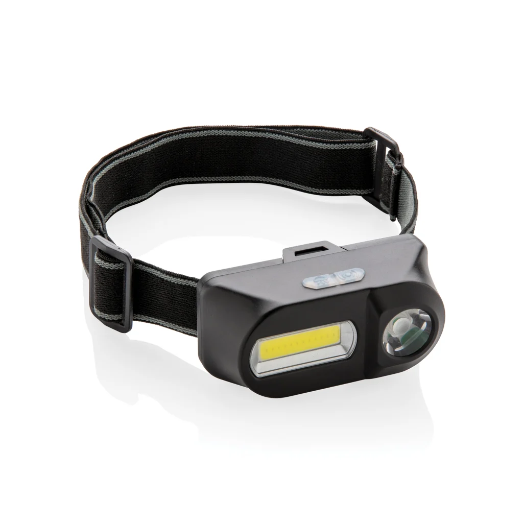 COB en LED hoofdlamp zwart