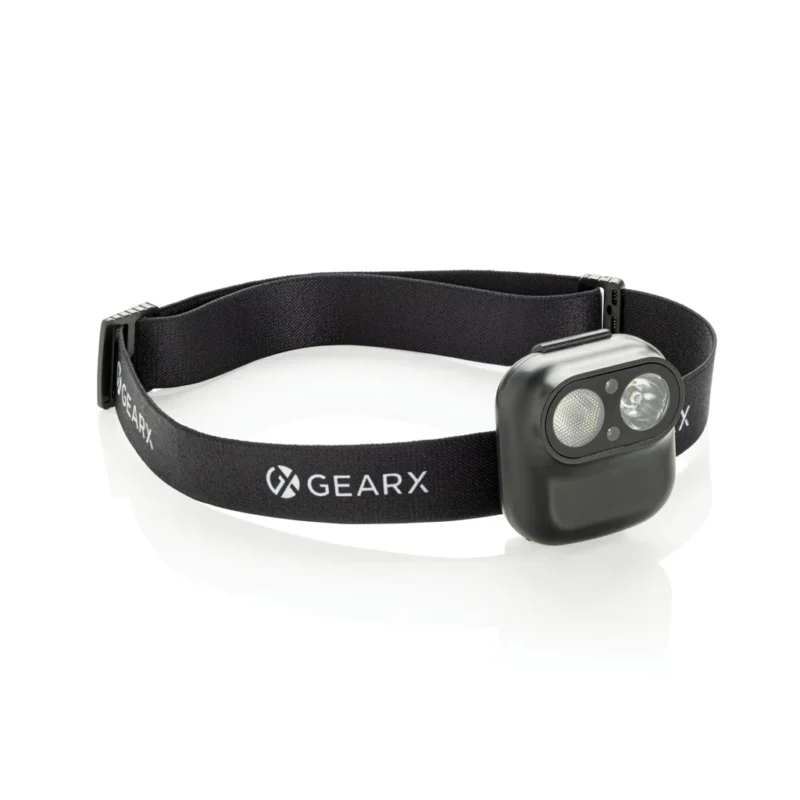 Gear X RCS recycled plastic hoofd lamp met motion sensor zwart