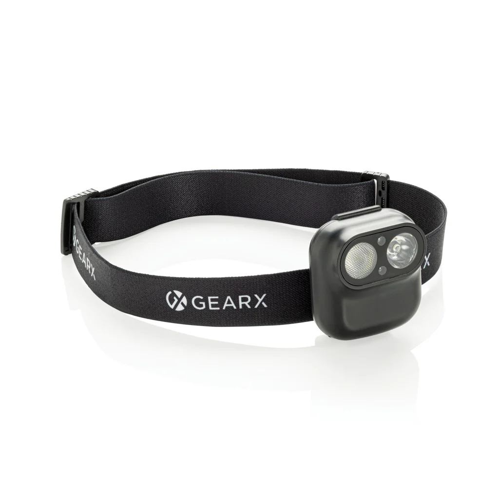Gear X RCS recycled plastic hoofd lamp met motion sensor zwart