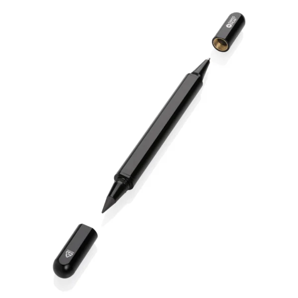Swiss Peak Storm RCS gerecycled aluminium duo pen zwart