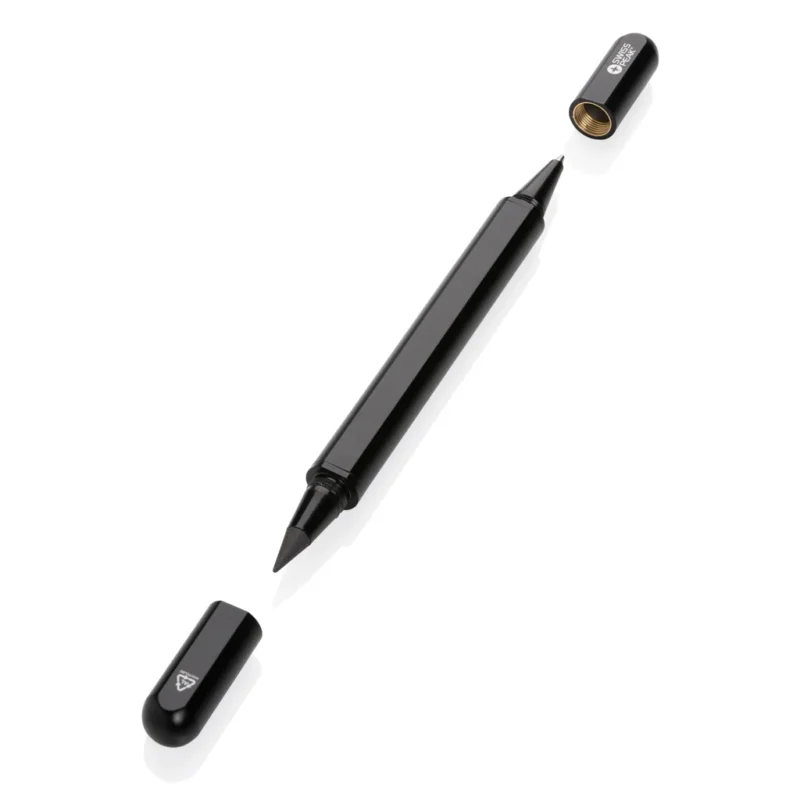 Swiss Peak Storm RCS gerecycled aluminium duo pen zwart