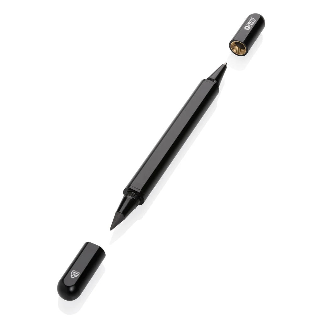 Swiss Peak Storm RCS gerecycled aluminium duo pen zwart