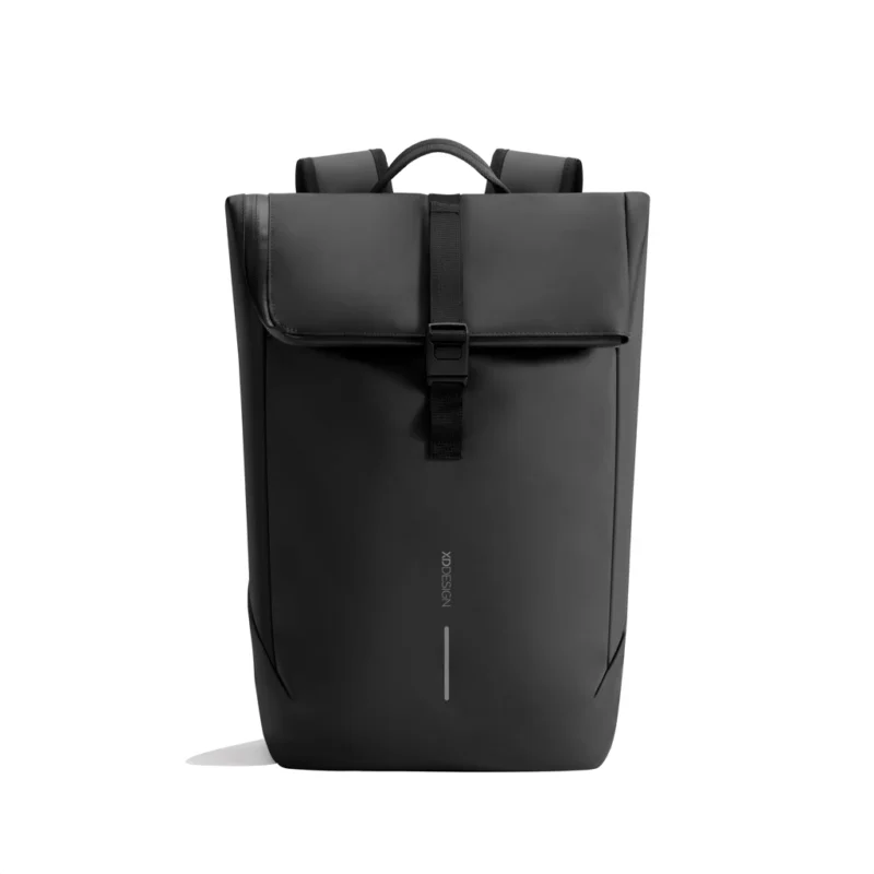 Urban waterbestendige flap-top rugzak zwart, grijs
