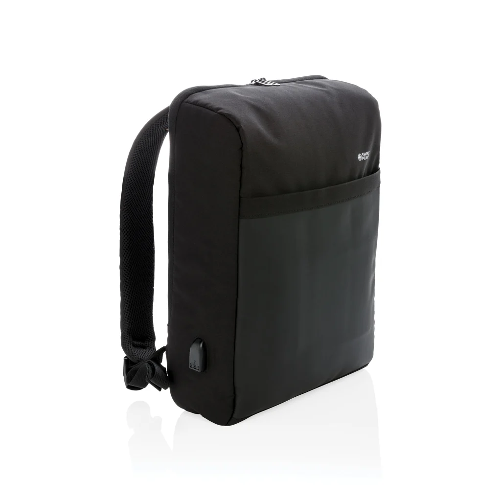 Lima PVC-vrije 15.6" RFID laptop tas zwart