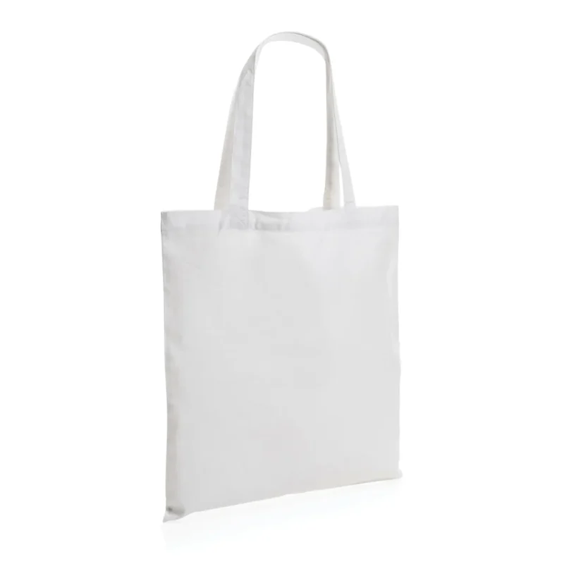 Impact AWARE™ gerecycled katoenen draagtas 145gsm wit