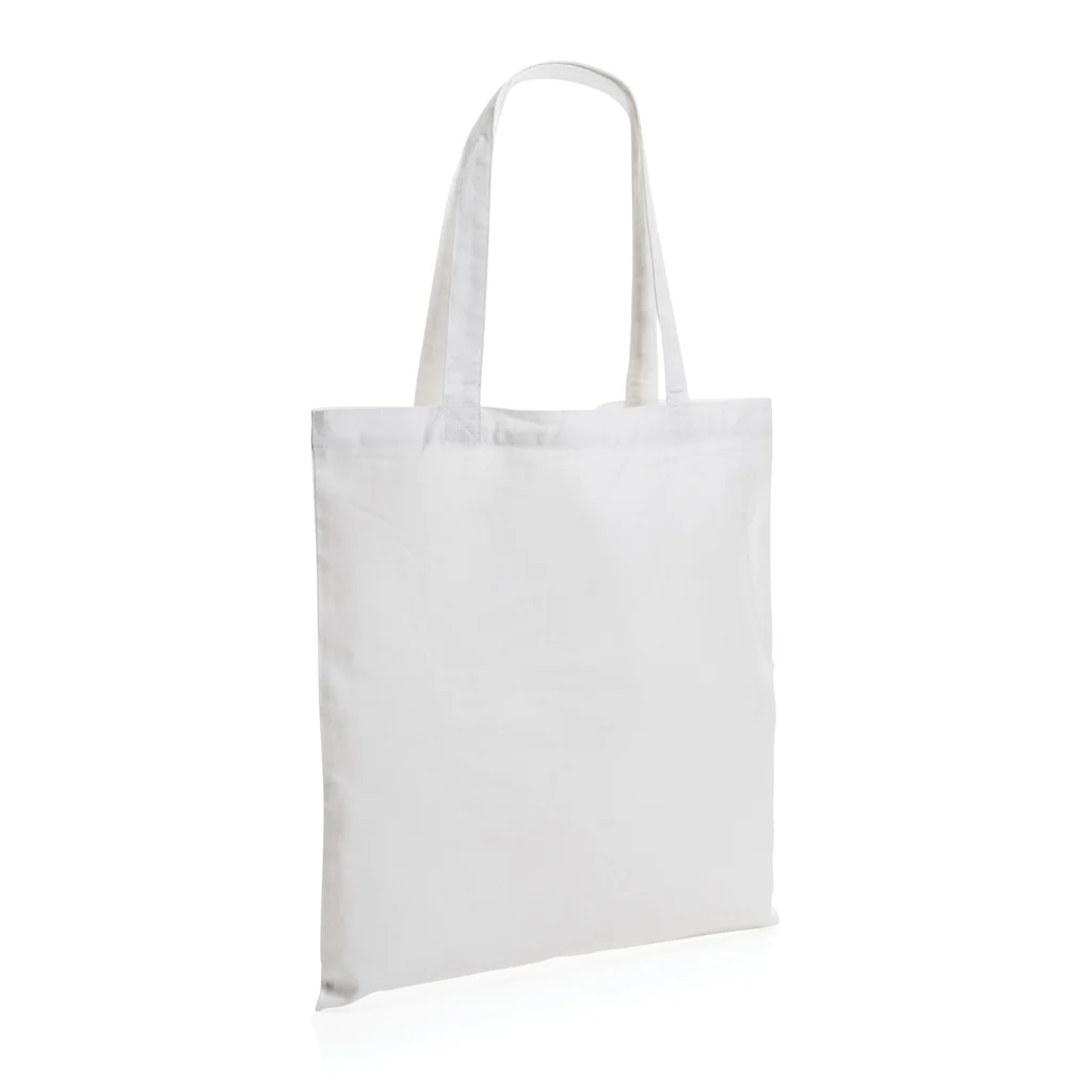 Impact AWARE™ gerecycled katoenen draagtas 145gsm wit