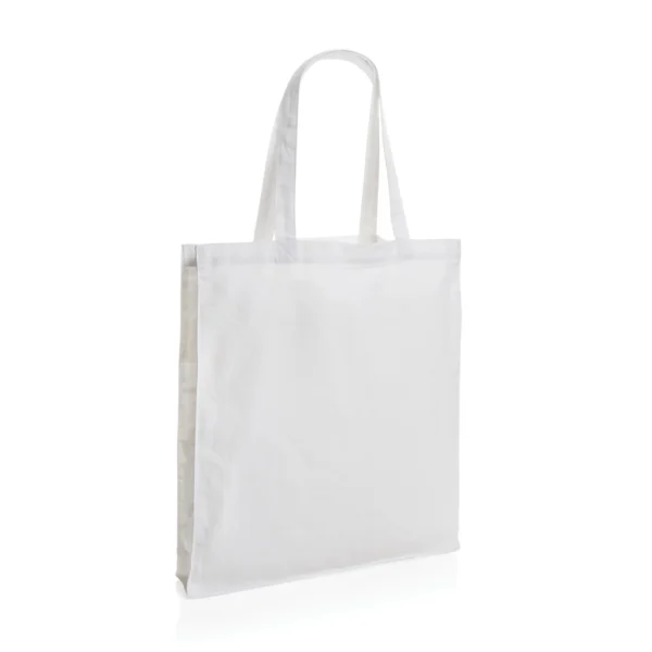 Impact AWARE™ gerecycled katoenen draagtas met bodem 145gsm wit
